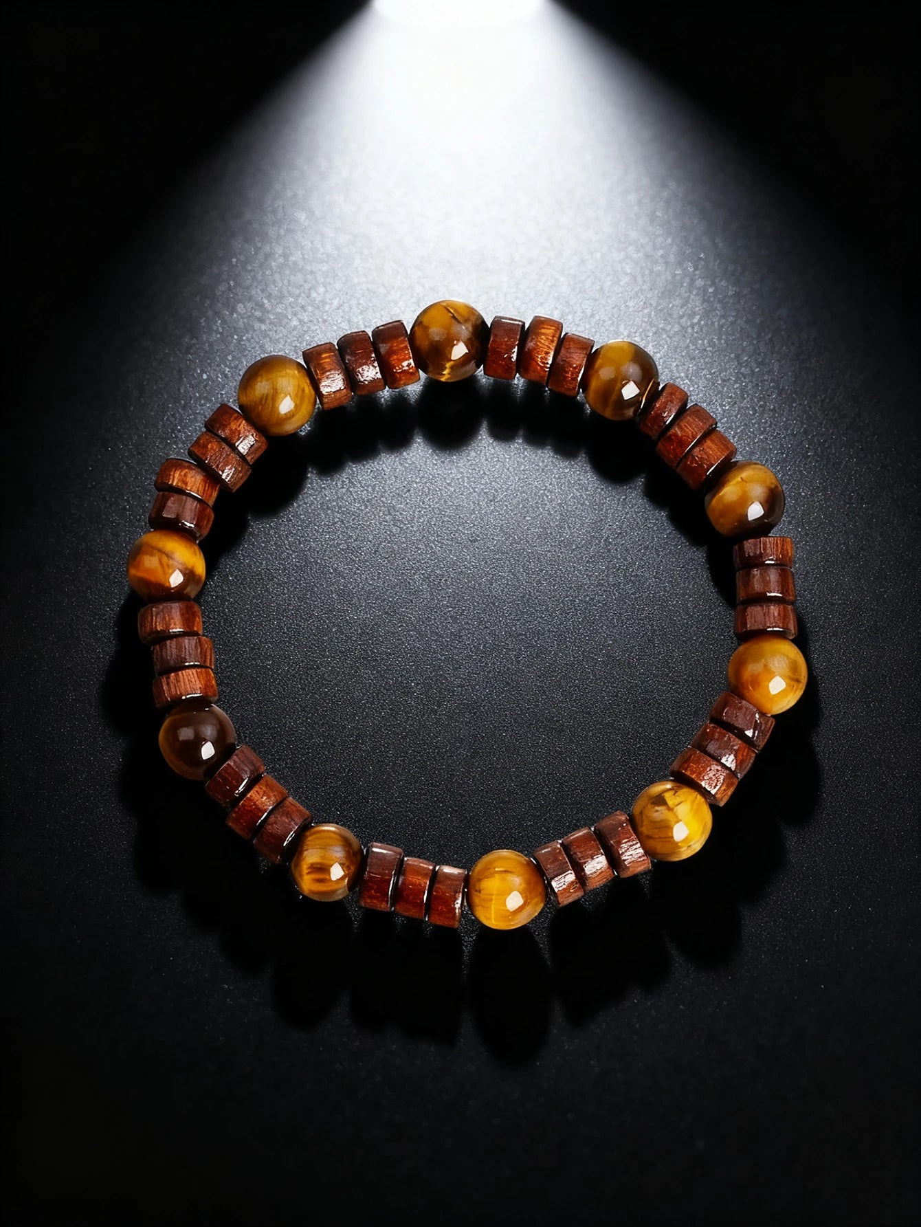 Handmade Bracelet Natural Stone Wood Slice Bead Retro 6x2mm for Vigour & Protection Healing Crystal Spiritual Jewelry Women Gift