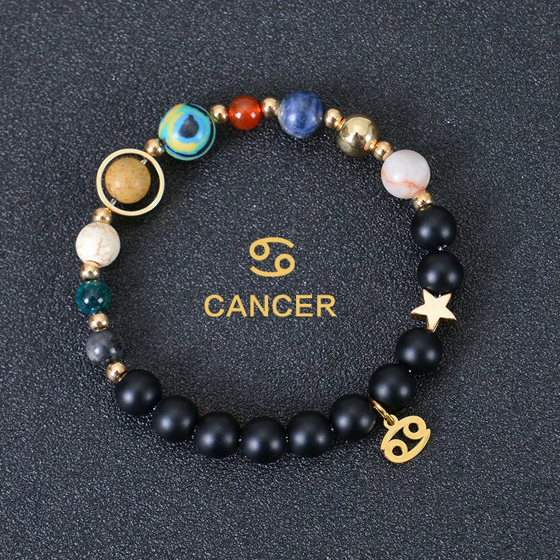 Zodiac Bracelets for Women 12 Constellations Crystal Stone Bracelet for Birthday Zodiac Gifts Constellation Charm Bracelet