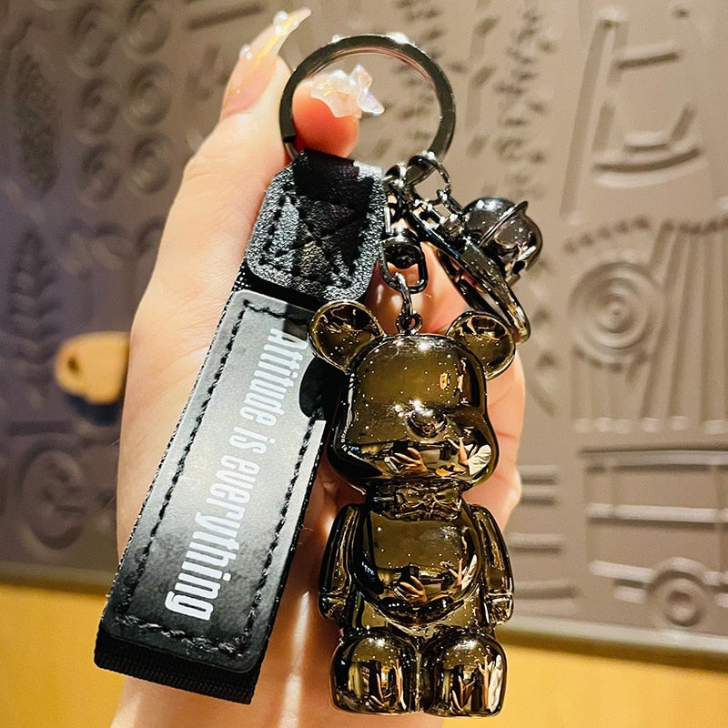 Cute Resin Keychain Charm Tie The Bear Pendant For Women Bag Car KeyRing Mobile Phone Fine Jewelry Accessories Kids Girl Gift - Charlie Dolly