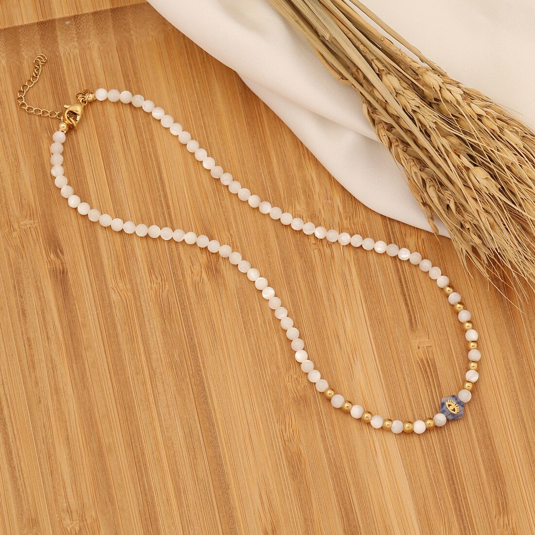 Shell Beads Natural Stone Beads Necklace Fashion Stainless Steel Necklace For Women - Charlie Dolly