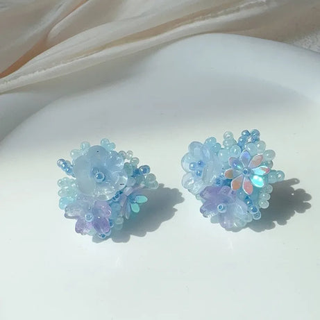 Floral Tassel Long Statement Earrings Jewelry
