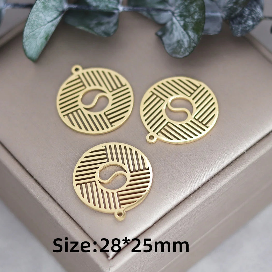 3pcs Stainless Steel Gothic Sun Cross Sword DIY Charms Tassels Star Lotus Flower Earrings Necklace Jewelry Making Amulet Pendant