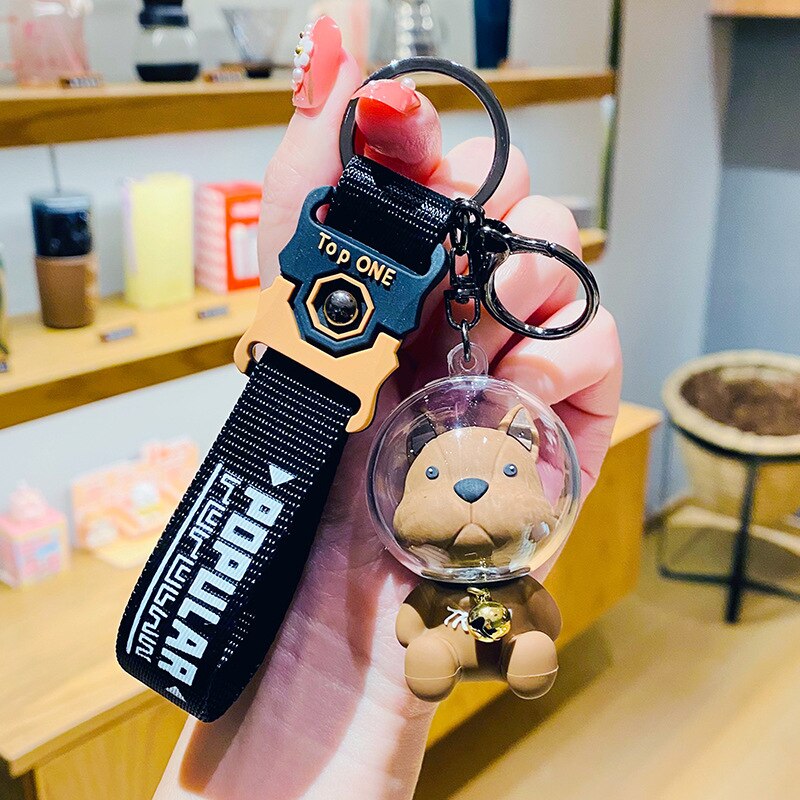 Creative Space Law Bucket Dog Keychain Cute Cartoon Trend Car Key Chain French Bulldog Bag Charm Pendant Exquisite Accessory - Charlie Dolly