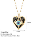 Heart Evil Blue Eye Sun Necklace for Women Cute Dog Bee Elephant Gold Color Pendant Woman's Collars Long Stainless Steel Chains - Charlie Dolly