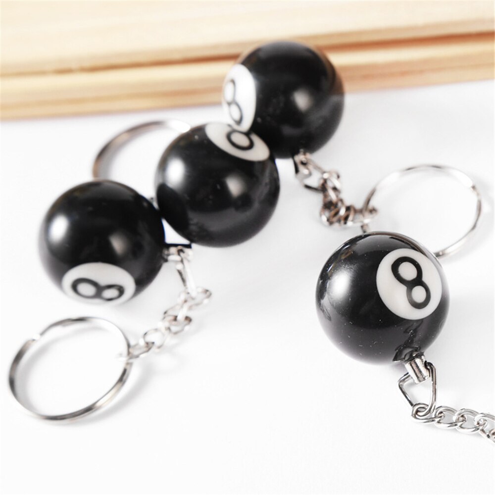 25mm Black No 8 Billiard Keychain Mini Ball Pendant Key Ring Resin Keyring Bar Table Decoration Jewelry Game Souvenir Gift - Charlie Dolly