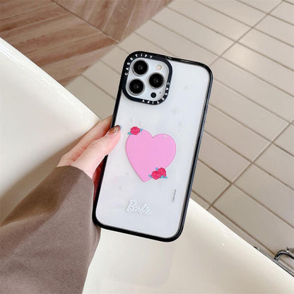 Kawaii Barbie Transparent Phone Case for Iphone 12 13 14 Pro Max Anime Cartoon Girls Love Letter Printed Drop-Proof Cover Gifts