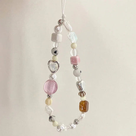Korean Star and Pearl Beaded Phone Chain Lanyard