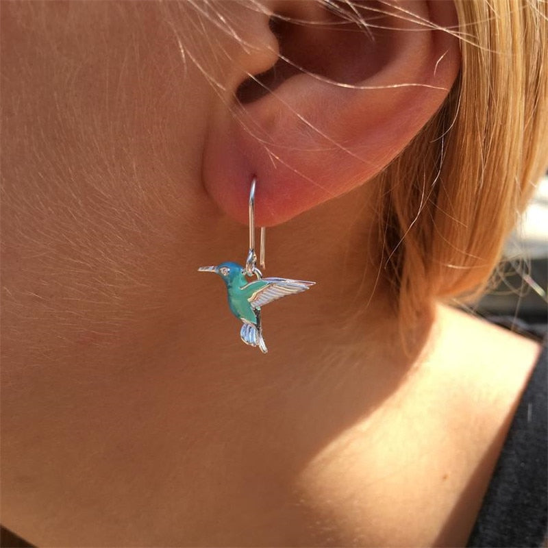 Women&#39;s Earrings 3D Hummingbird Earrings Animal Jewelry Cute Girly Ear Accessories Wedding Party Gifts - Charlie Dolly