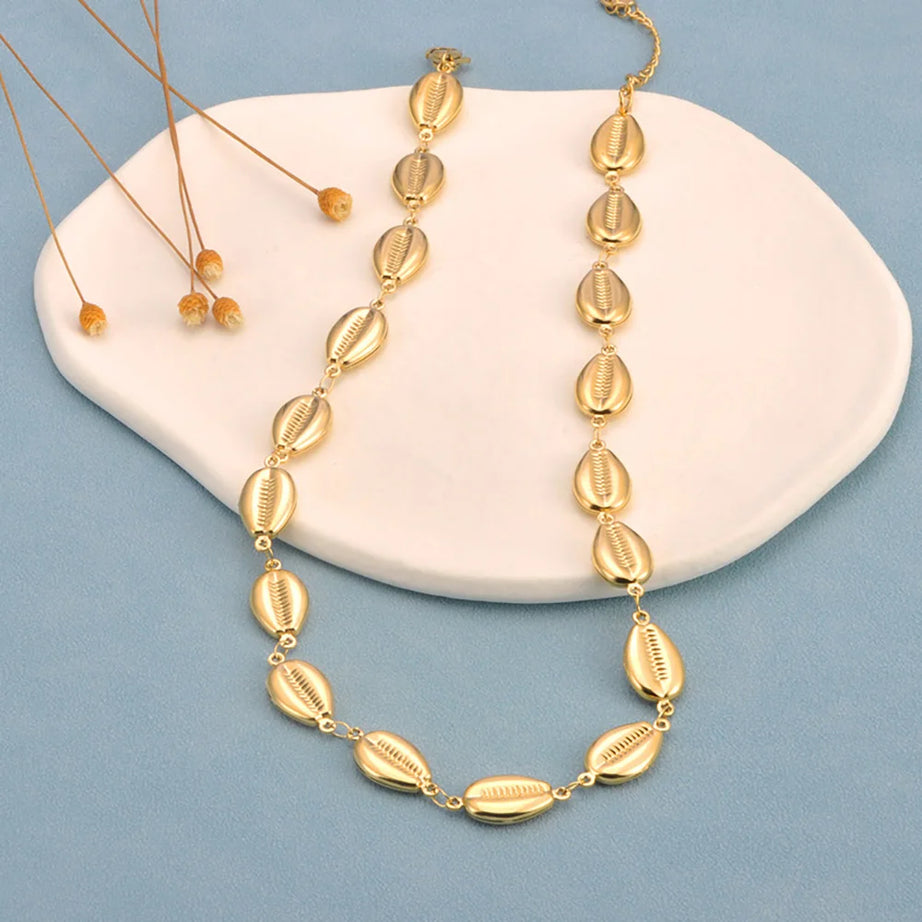 Stainless Steel Shell Boho Choker Necklace