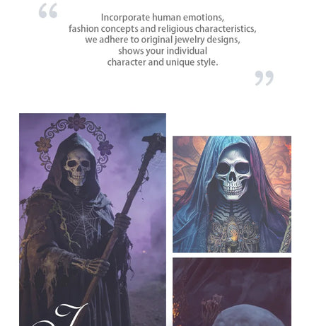 Natural Obsidian Santa Muerte Pendant Necklace, Holy Death Healing Crystal Devotional Amulet