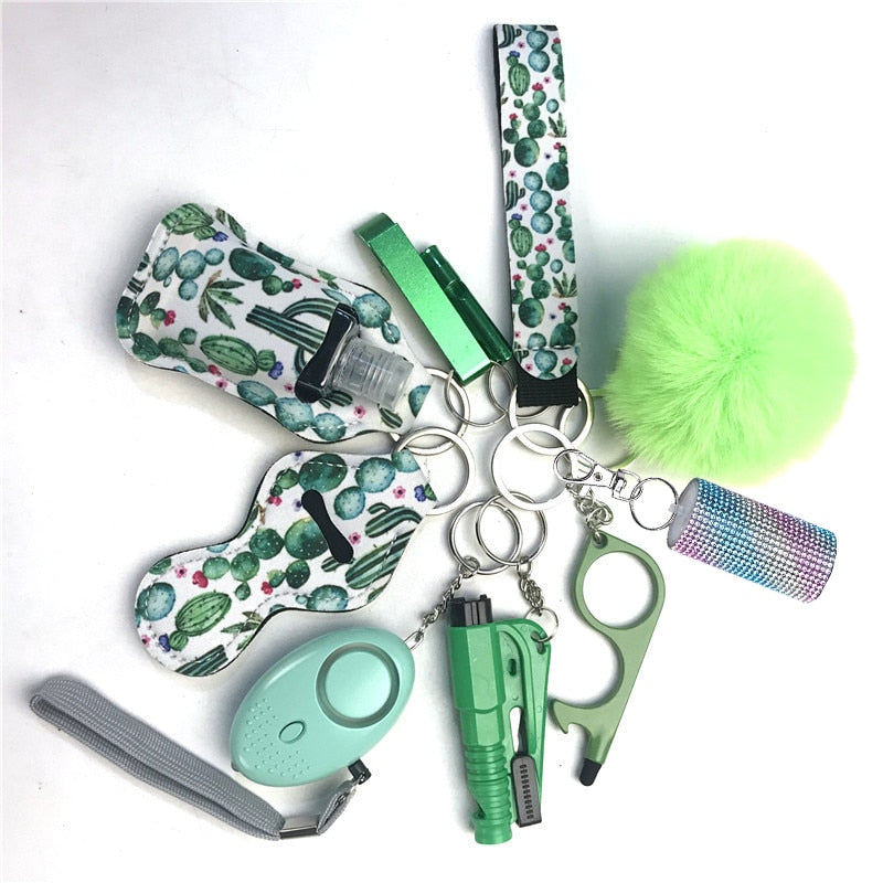 11pcs Self Defense Keychain Multi Use Keyring Alarm Self Rescue in Danger Jewelry Set for Women - Charlie Dolly