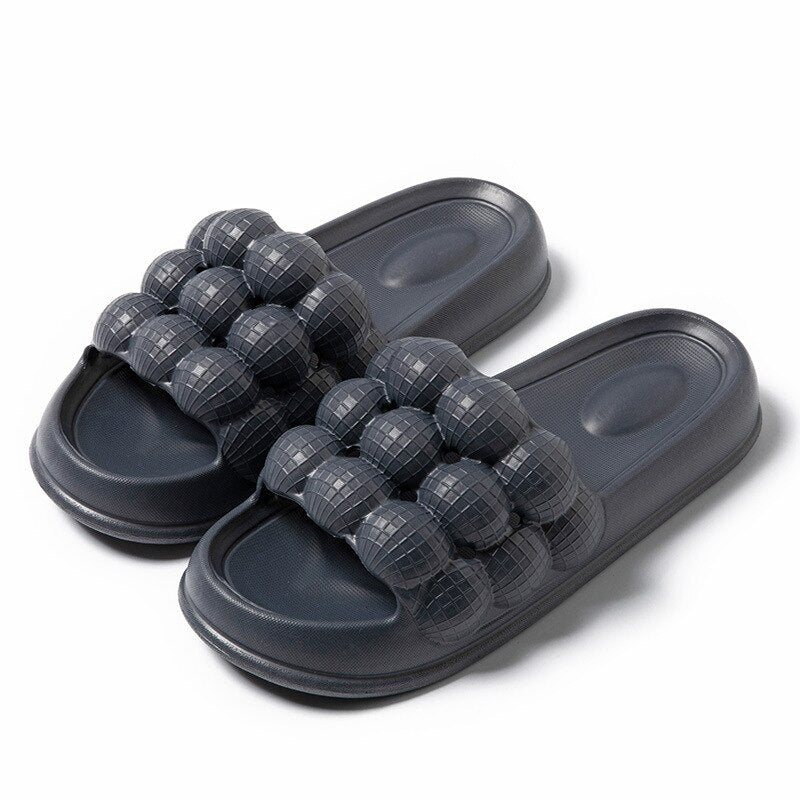 Comwarm Women Slides Platform Bathroom Slippers Summer Outdoor Bubble Mules Beach Slippers Men Shower Slippers Home Sandals