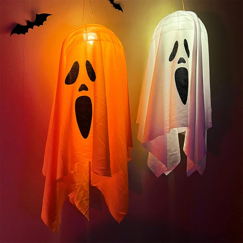 Halloween Party LED Glow Ghost Home Indoor Outdoor Decoration Supplies 2024 Haunted House Bar Hanging Horror Props with Lights - Charlie Dolly