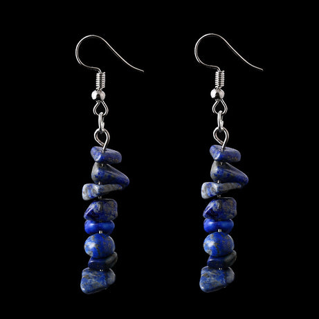 Chip Natural Stone Crystal Earrings Raw Gemstone Amethyst Lapis Lazuli Tiger's Eye Rose Quartz Chakra Earring - Charlie Dolly