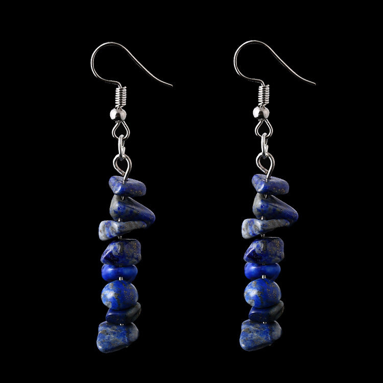 Chip Natural Stone Crystal Earrings Raw Gemstone Amethyst Lapis Lazuli Tiger's Eye Rose Quartz Chakra Earring
