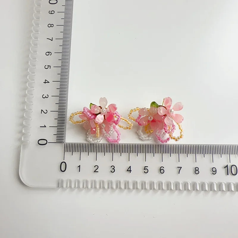 Original Design Exaggerate Flowers Earrings Elegant Floral Tassel Long Earrings Boho Style Earrings Wholesale Custom Packaging