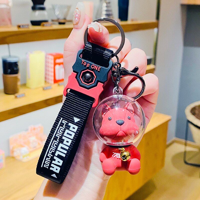 Creative Space Law Bucket Dog Keychain Cute Cartoon Trend Car Key Chain French Bulldog Bag Charm Pendant Exquisite Accessory - Charlie Dolly