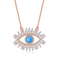 KALETINE 925 Sterling Silver Evil Eye Necklaces Women Gift Crystal CZ Lucky Turkish Blue Eye CZ Necklace Fine Turkey Jewelry - Charlie Dolly