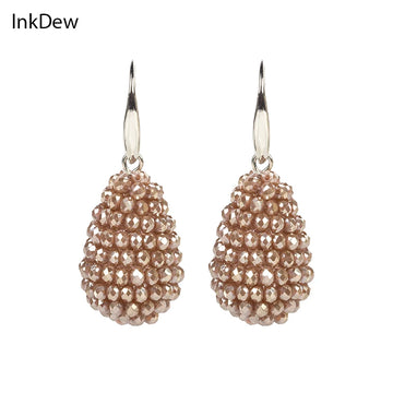 INKDEW Long Drop Earrings Beaded Multicolor Handmade Threading Crystal Big Earrings for Women Gift oorbellen Jewelry boho EA005