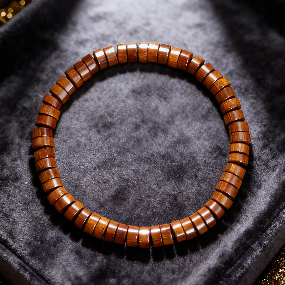 Natural Stone & Wood Bead Boho Protection Bracelet, Handmade Grounding Talisman