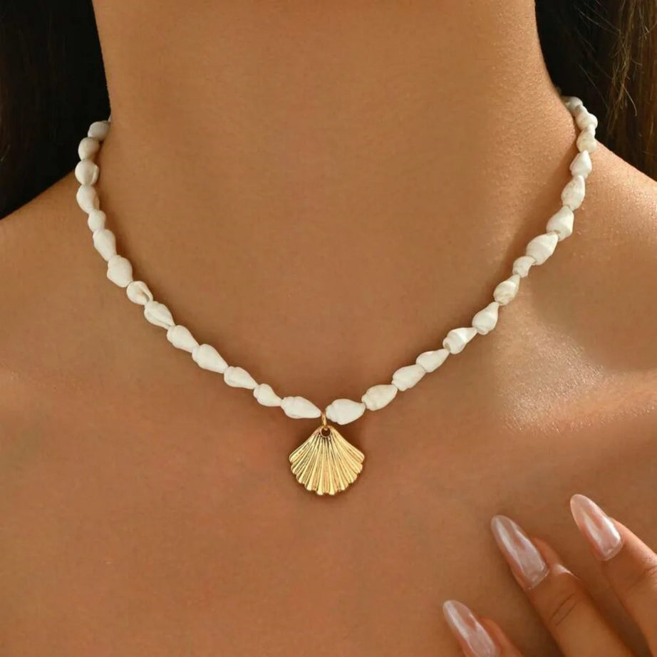 Beach Seashell and Starfish Handmade Beaded Boho Choker