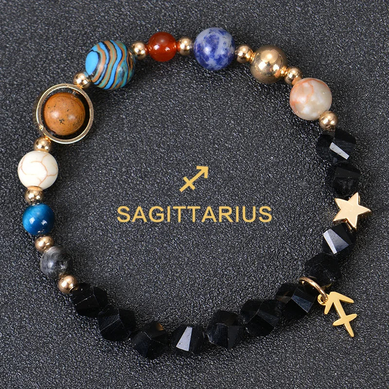 Zodiac Bracelets for Women 12 Constellations Crystal Stone Bracelet for Birthday Zodiac Gifts Constellation Charm Bracelet