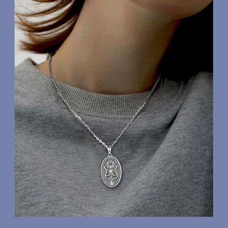 Triple Moon Goddess Hecate Wheel Necklace, S925 Sterling Silver