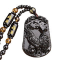 Fashion Frosted Obsidian Sakyamuni Buddha Head Charm Men and Women Amulet Necklace Buddhist Religious Jewelry - Charlie Dolly