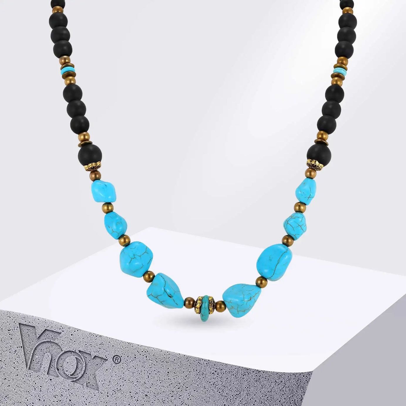 Natural Stone Unisex Beaded Necklace