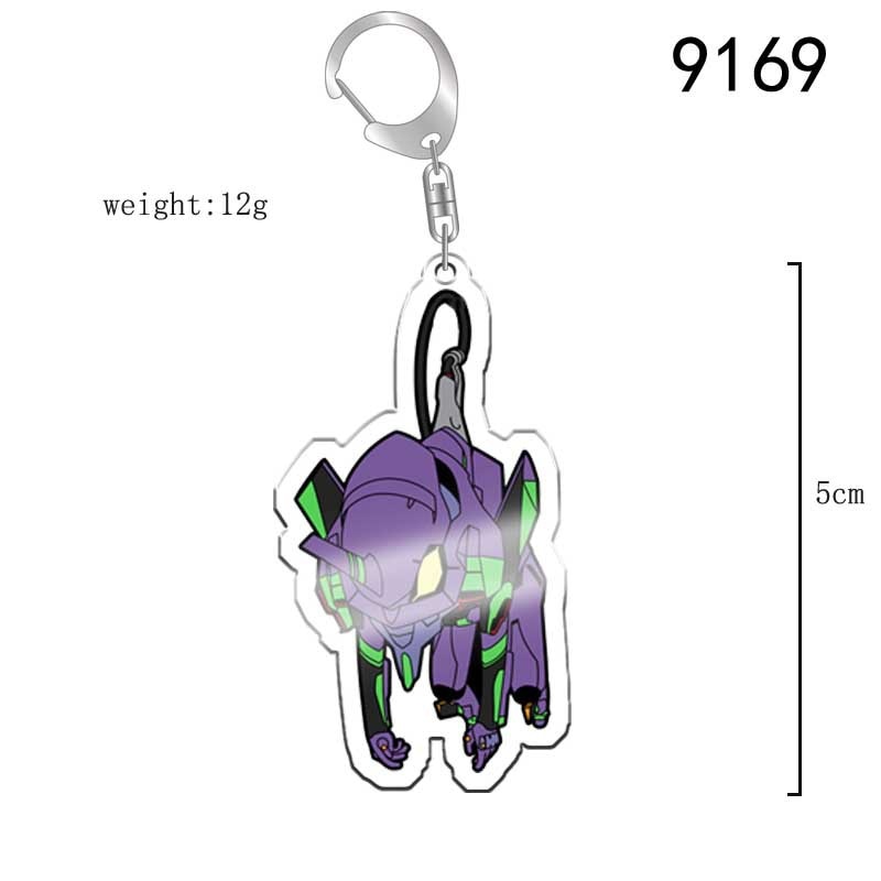 Anime EVA Keychain Cute Q Version Characters Cartoon Print Acrylic Key Chain Ring Holder Bag Charm Classic Jewelry Teens Gift - Charlie Dolly
