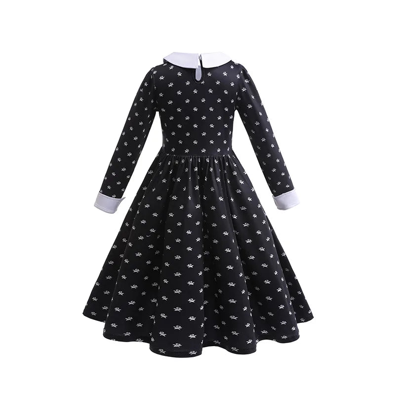 Wednesday Addams Costumes for Girls 2023 Movie Wednesday Mesh Dress Halloween Carnival  Gothic Winds Party Dress Up for 3-10 Yrs - Charlie Dolly