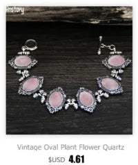 Vintage Plumflower Natural Jades Quartz Earrings For Women Antique Silver Plated Lapis Lazuli Tiger Eye Stone Fashion Earring