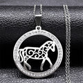 Horse Head Pendant Necklace for Women/Men Stainless Steel Animal Horse Accessories Chain Necklaces Jewelry colar masculino N2026 - Charlie Dolly