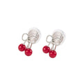 CIAXY Silver Color Cute Simulation Red Cherry Earrings for Women Girl Student Fruit 1Pair Earring Gift aretes de mujer - Charlie Dolly