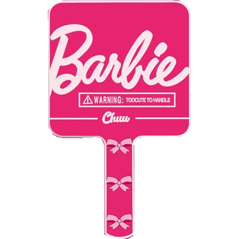 Barbie Kawaii Pink Makeup Hand Held Mirror Anime Fashion Square Vanity Mirror with Handle Compact Mirrors Gifts for Ladies Toys - Charlie Dolly