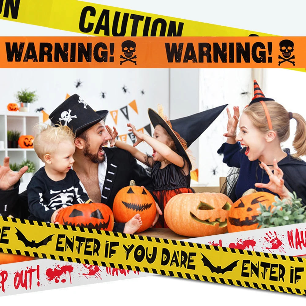 9M Halloween Warning Tapes Decoration Danger Caution Warning Signs Line Outdoor Scary Horror Props Halloween Decoration 2024 - Charlie Dolly