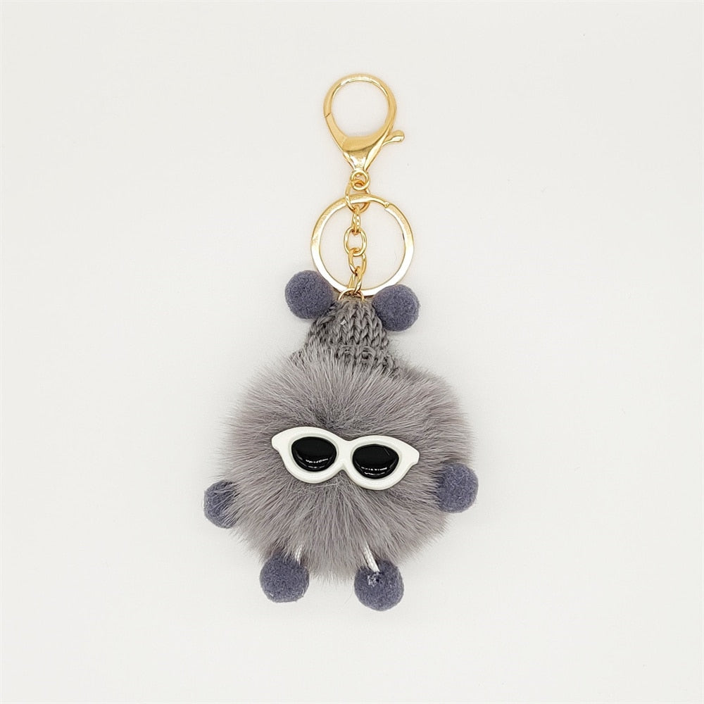 1pc Fashion Cute Mini Ice Cream Key Ring With Tassel Student Fluffy Pom Pom Velvet Plush Keychain For Girls Bag Decoration Gift - Charlie Dolly