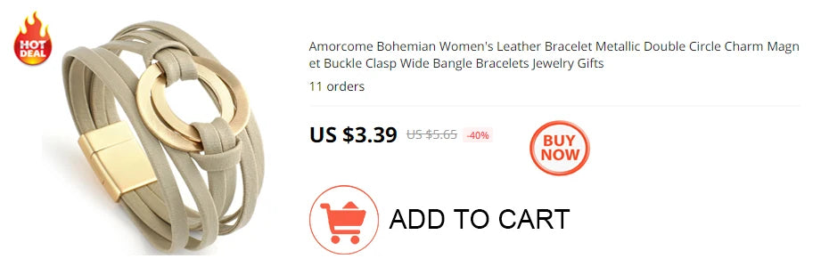 Amorcome Boho Natural Stone Leather Bracelets for Women Female Vintage Braided Rope Wide Multilayer Wrap Bracelet Men Jewelry