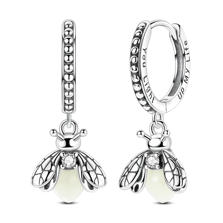 Sterling Silver Clover Butterfly Hoop Earrings Jewelry