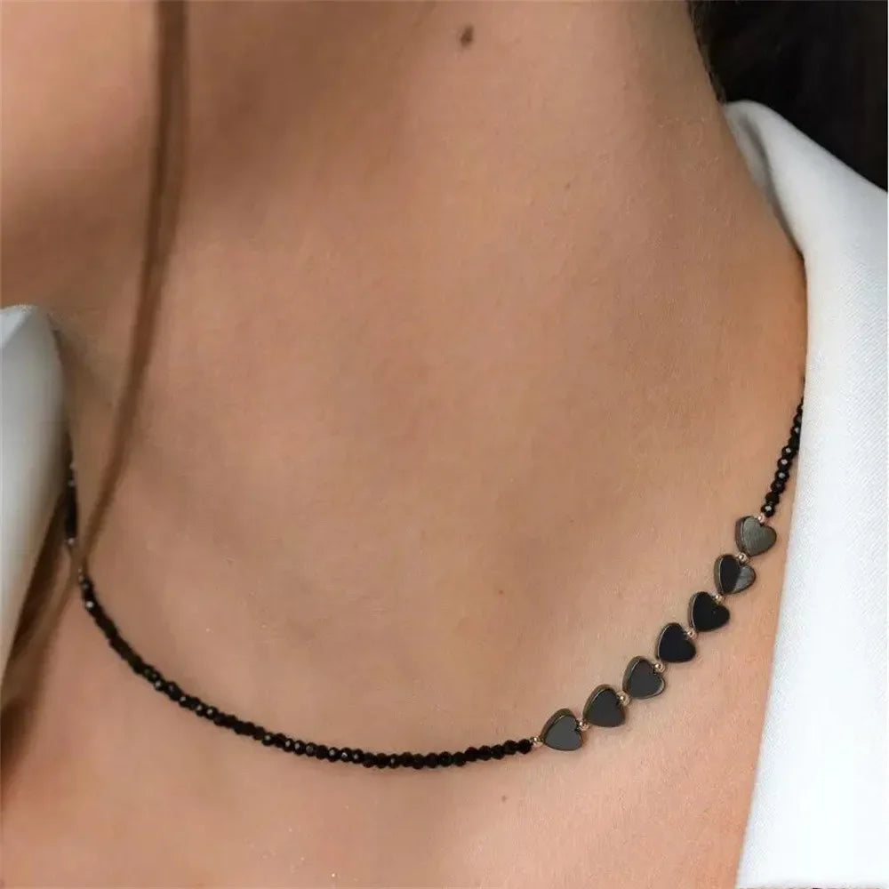 Vintage White Natural Heart-shaped Shell Chain Necklace For Women Female Boho Fashion Simple Choker Sandy Beach Jewelry Gift