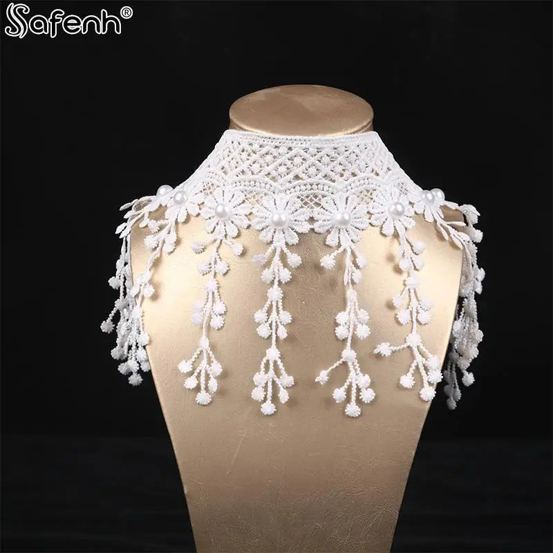 Gothic Victorian Black Lace Necklace Women Girl Boho Crystal Tassel Sexy Lace Choker Steampunk Dark Loli Style Halloween Jewelry Type 9
