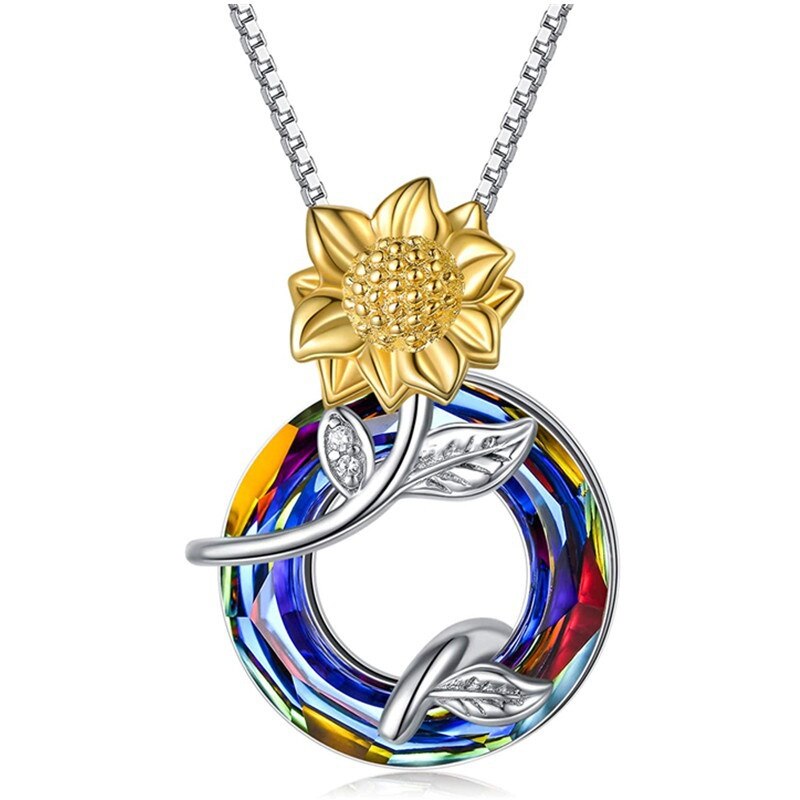 Exquisite fashion Sunflower Pendant Necklace for Women Silver - Charlie Dolly