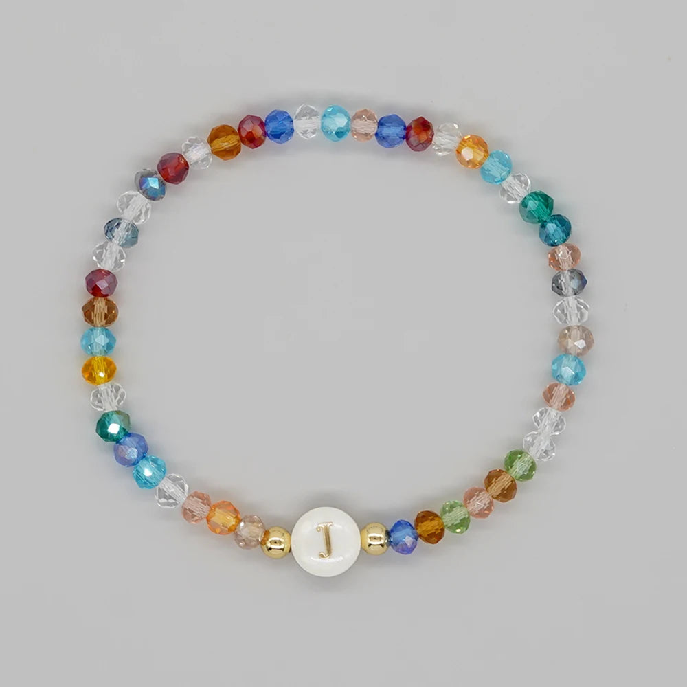 Go2Boho Crystal Shell Letter A-Z Bracelets for Women Boho Summer Beach Lucky Fashion Trend Jewelry Accessories Surprise Gifts