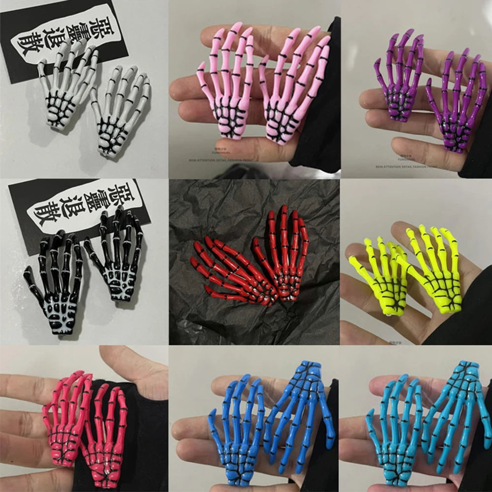Creative Skeleton Hand Hair Clip for Women Girl Gothic Style Colorful Hairpin Halloween Makeup Party Headwear Hair Accessories - Charlie Dolly