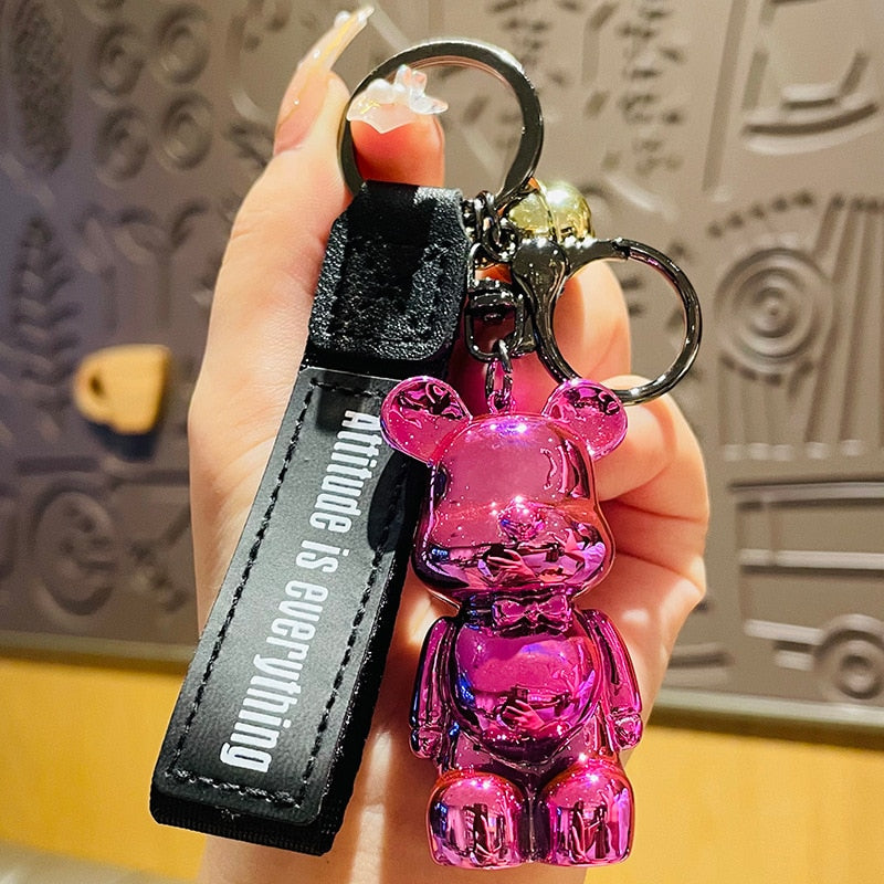 Cute Resin Keychain Charm Tie The Bear Pendant For Women Bag Car KeyRing Mobile Phone Fine Jewelry Accessories Kids Girl Gift - Charlie Dolly