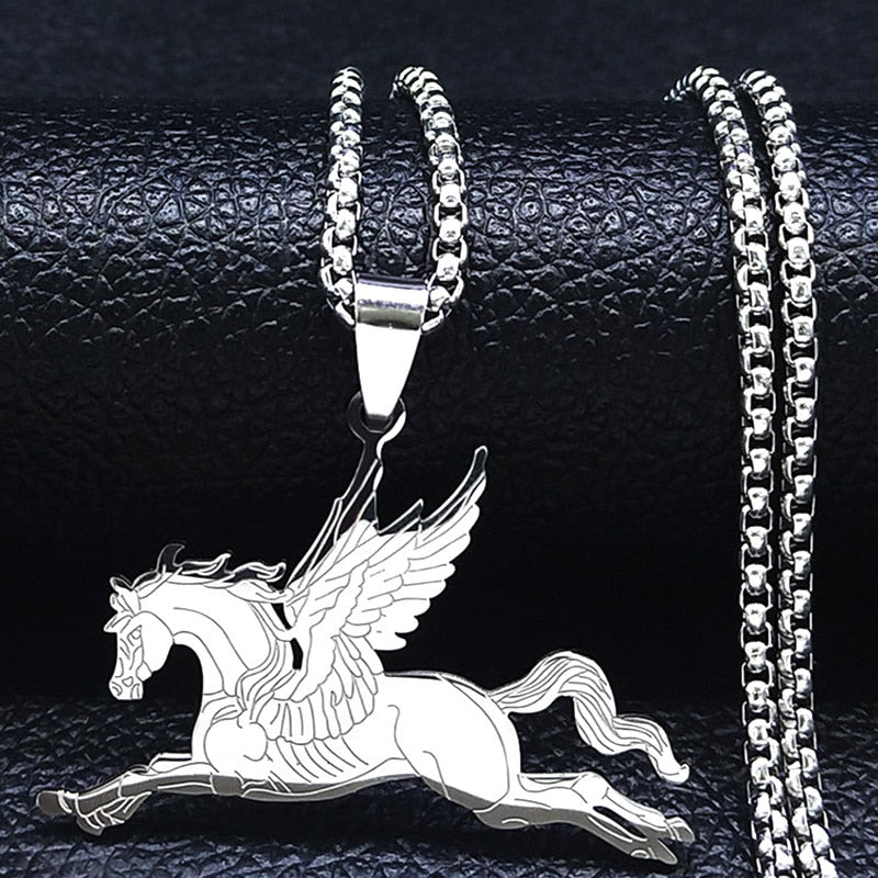 Horse Head Pendant Necklace for Women/Men Stainless Steel Animal Horse Accessories Chain Necklaces Jewelry colar masculino N2026 - Charlie Dolly