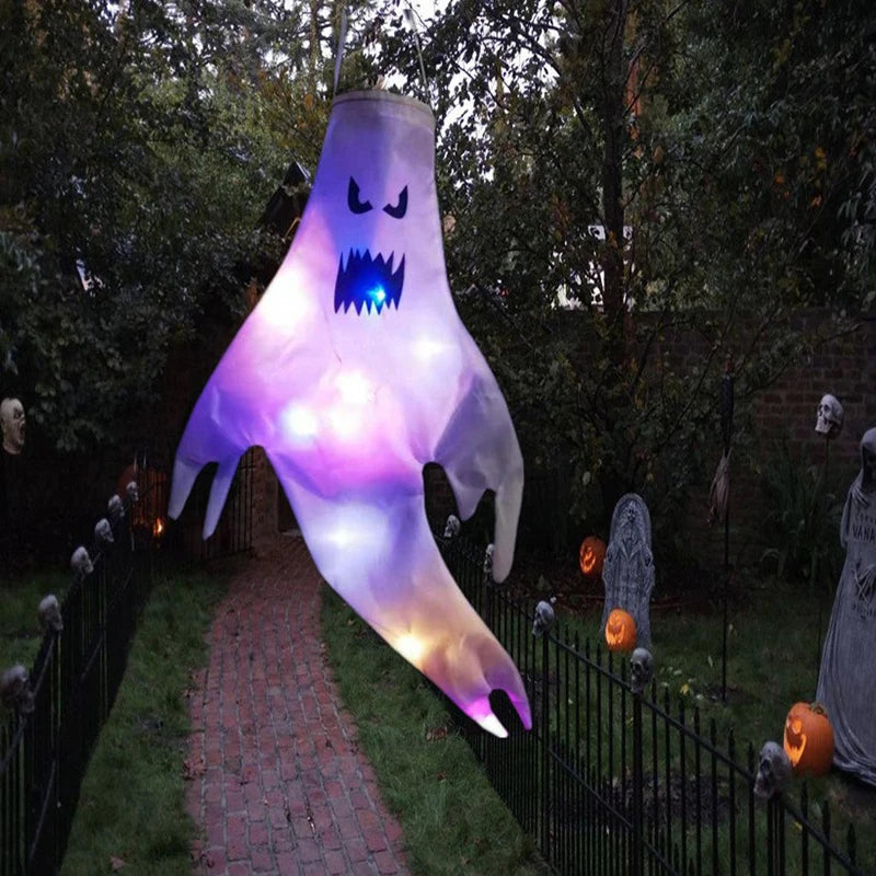 Halloween LED Light Hanging Ghost For Halloween Party Home Outdoor Indoor Decoration Large Glowing Spooky Lamp Horror Props 2024 - Charlie Dolly