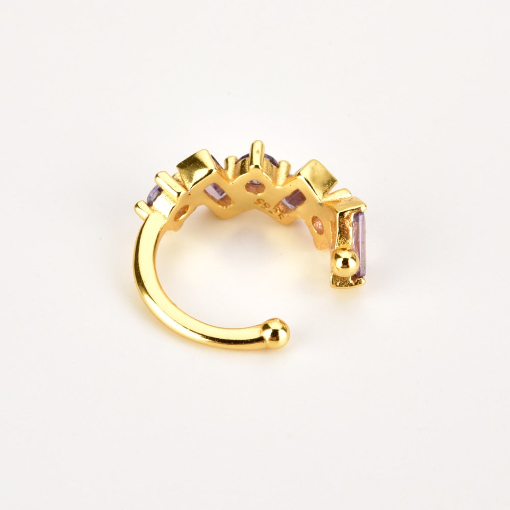 ANDYWEN 925 Sterling Silver Zircon CZ Ear Cuff Earring No Piercing Clips Women Rock Punk Earring Pendiente Piercing Jewelry - Charlie Dolly