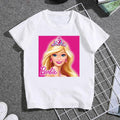 2023 Kawaii Barbie Children Short Sleeves Anime Cartoon Girls Boys Round Neck T-Shirt Soft All-Match Y2K Kids Clothes Streetwear - Charlie Dolly