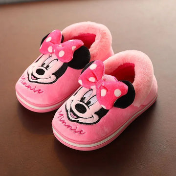 Disney Children's Slippers Winter Cartoon Boys Girls Mickey Minnie Non-slip Indoor Home Shoes Children Baby Cotton Size 15-21cm - Charlie Dolly